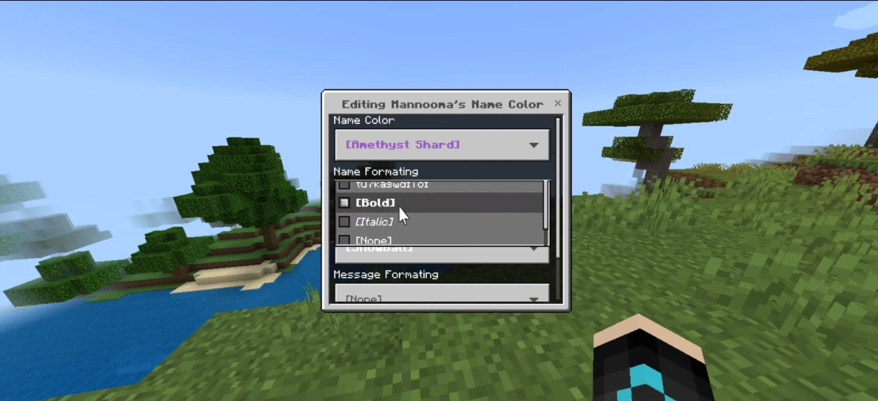 Edit color interface